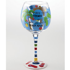 Mud Pie Wine Glass-"You never know how many friends you have until you have a beach house"