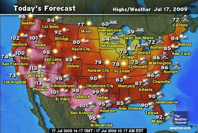 >125 degrees verses 54 degrees. Greatest July contrasts ahead in years?