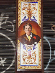 Oscar Wilde op tegelwand (jaren 20 20ste eeuw) die ik tegenkwam tijdens een wandeling door Madrid