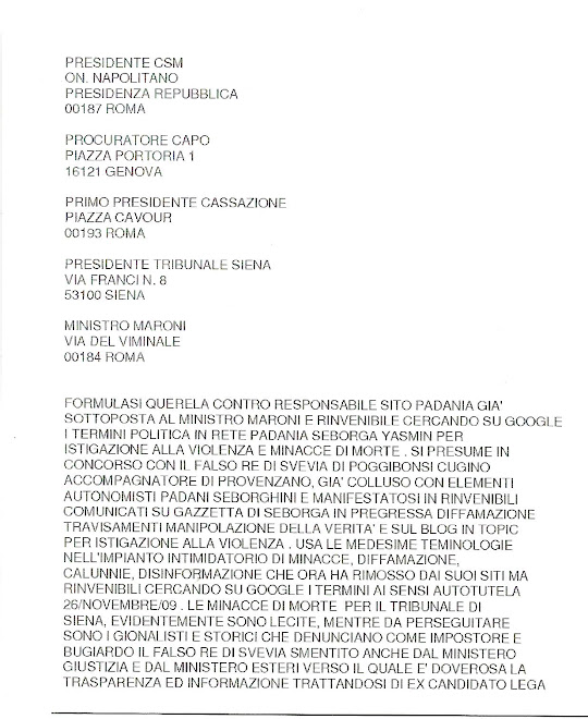 Denunciato al CSM Tribunale Siena