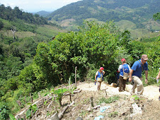 hiking up to a farm house