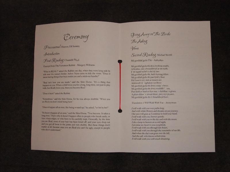 Order Of Service Wedding Diy Midway Media