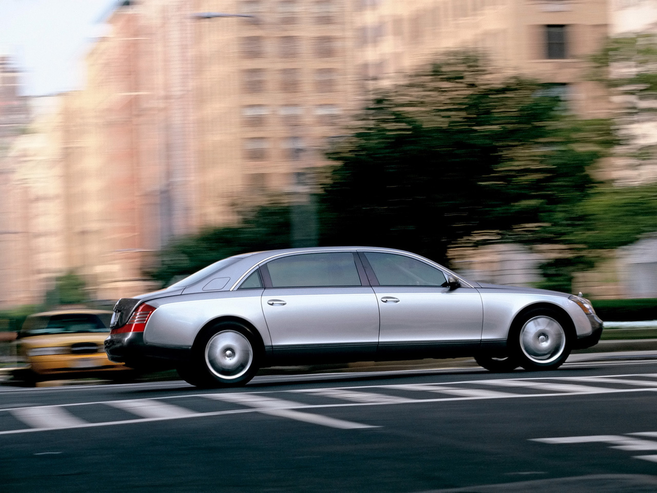 Maybach city car driving