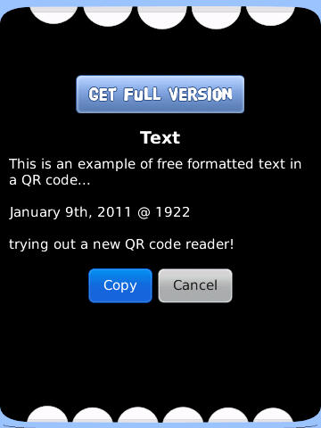 Occasional Brief Observations: Free text QR code