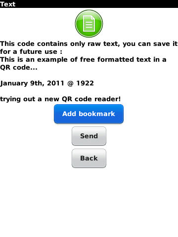 Occasional Brief Observations: Free text QR code