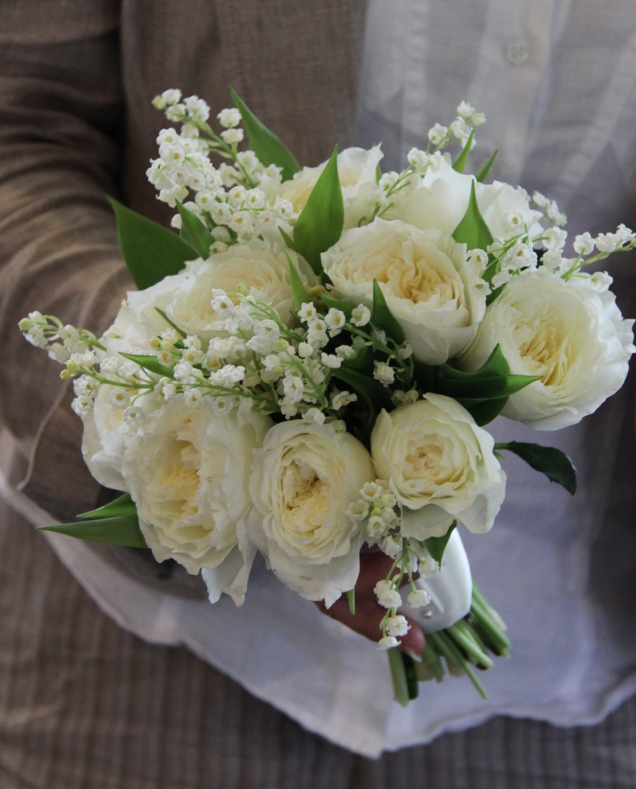 The Flower Magician: Lily of the Valley & Patience Rose Wedding Bouquet