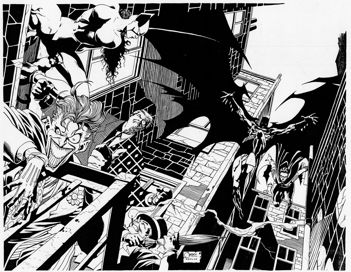 Kevin Nowlan: Batman Gallery #1 cover inks over Quesada