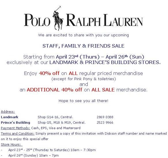ralph lauren friends and family discount