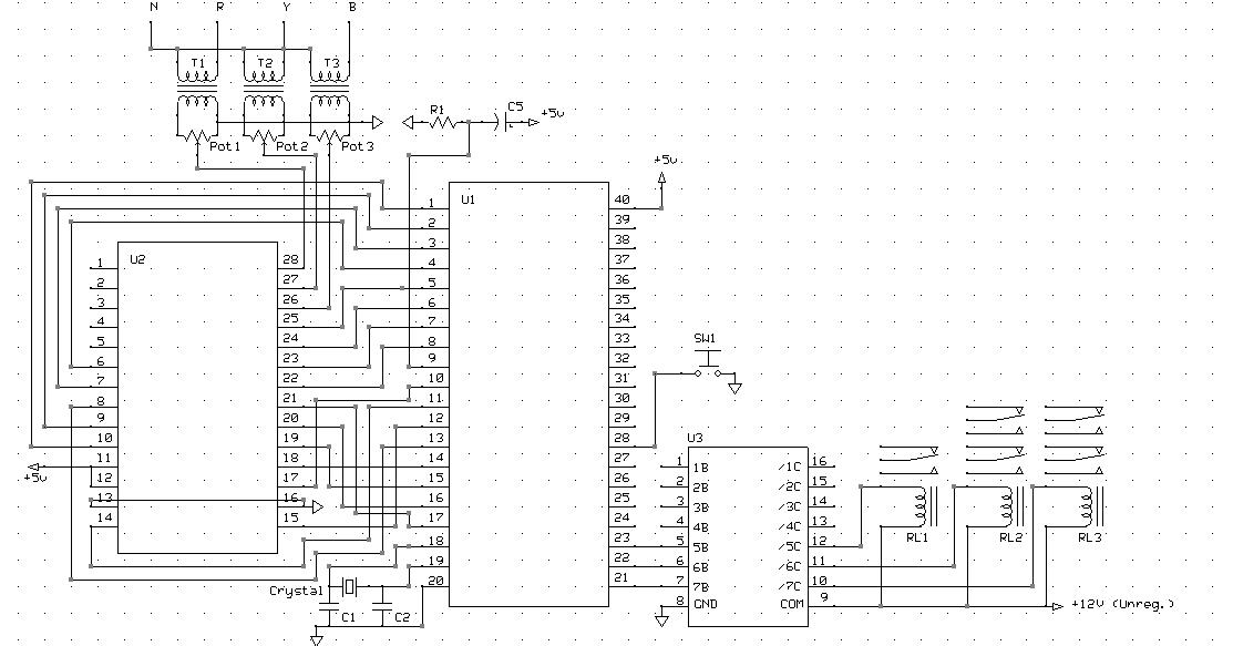 8051 MicroController Induction motor stardelta starter using microcontroller