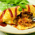 Omurice (Chicken and Tomato Rice wrapped in Fried Eggs)