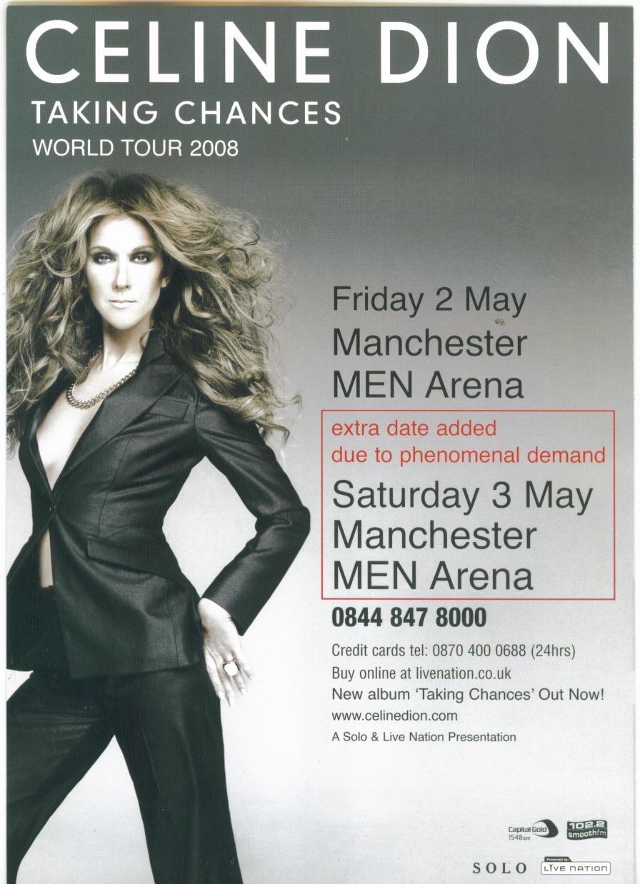 IT'S PURE ENTERTAINMENT..: CELINE DION : TAKING CHANCES TOUR 2008