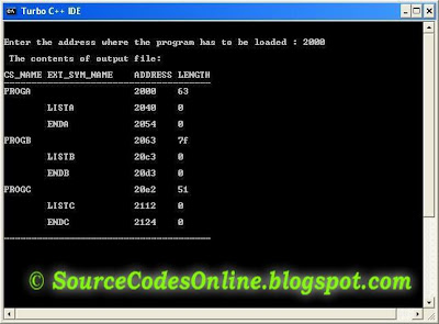 C Program for the Implementation of Pass One of a Two Pass Assembler ...