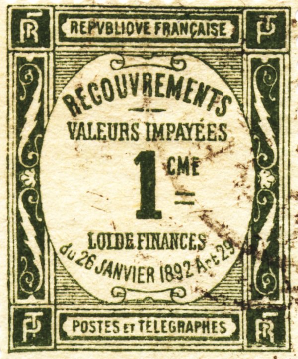 Vintage Ephemera French postage stamp 1892