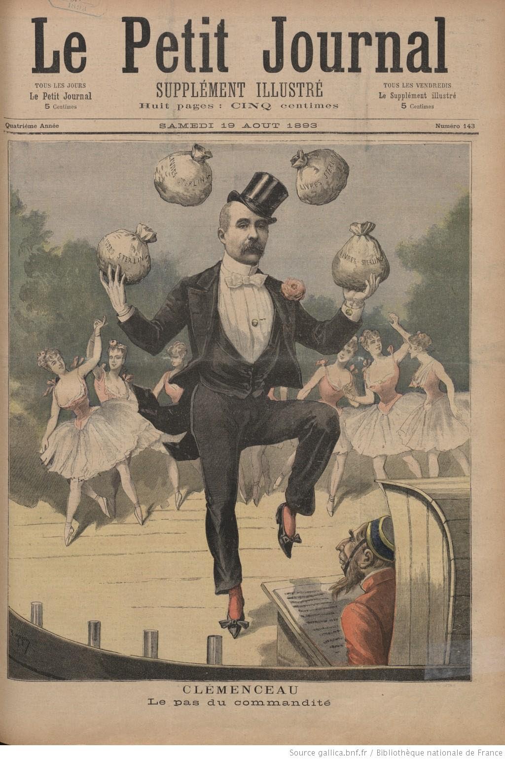Vintage Ephemera Newspaper illustration from "Le Petit Journal," 1893