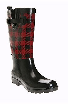 buffalo plaid rain boots