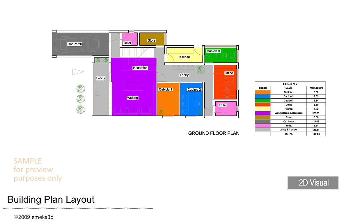 Emeka3d: 2D Presentation (Floor Area)