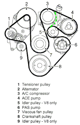 Diagram of serpentine belt for 1999 ford escort #2