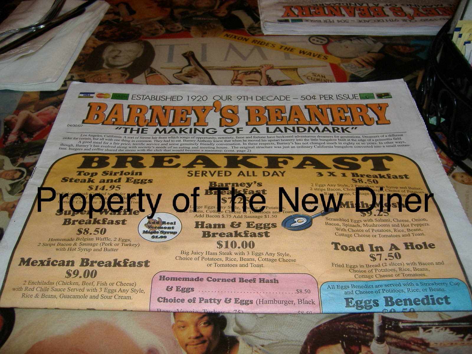 The New Diner Barney's Beanery Pasadena