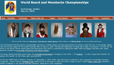 This is a screenshot of the World Beard and Moustache Championships webpage.