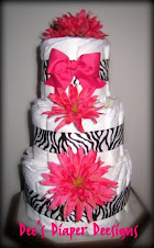 3 tier Zebra Diva diaper cake $30