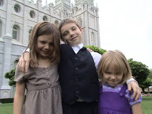 Boden, Dix, and Timmy on the Salt Lake Temple grounds.
