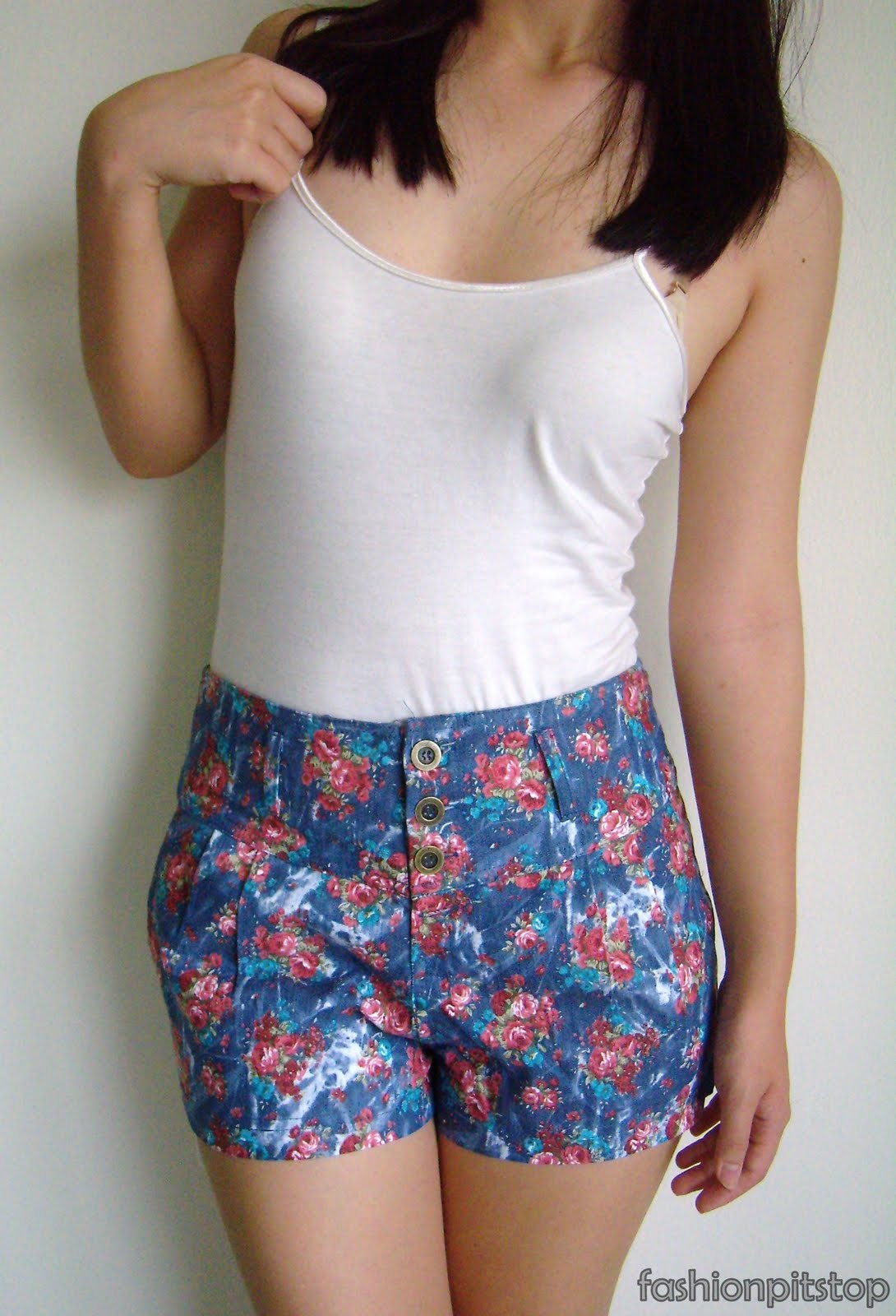 Fashion Pitstop: A024: Floral Denim Shorts