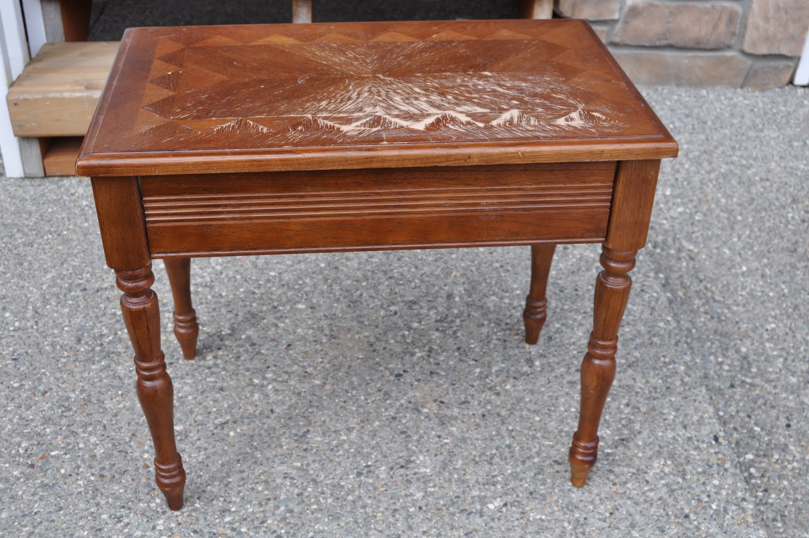 refinished side table Little Birdie Secrets