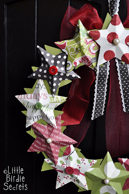 last minute christmas decorations} 3D paper star wreath tutorial ...