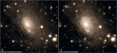 Supernova 1996cr antes y después