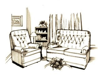 interior design living room drawing