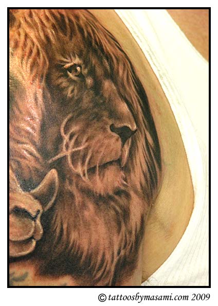 arm tattoo design, lion, door knocker This free tattoo design is a door