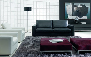 black and white modern living room