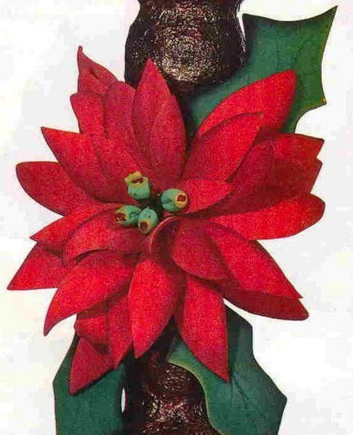 Hagamos una flor de Nochebuena o Flor de Navidad ~ cositasconmesh