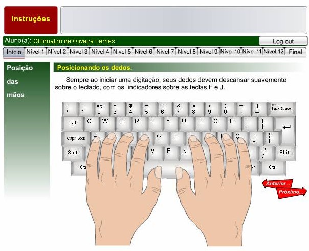 APRENDER O TECLADO: Treinar Digitação em COQUINHOS