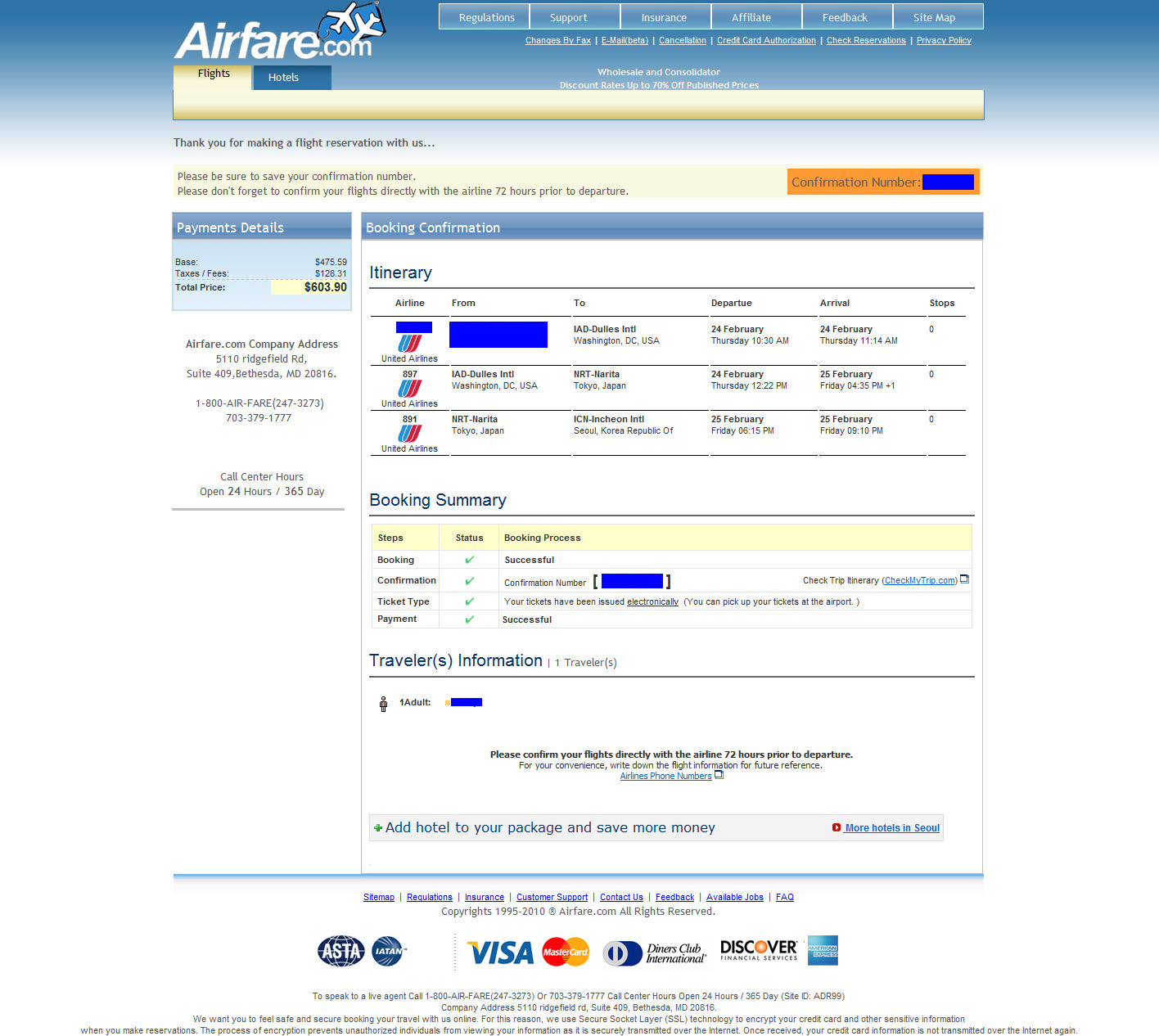 Bothering Seoul: Plane ticket 
