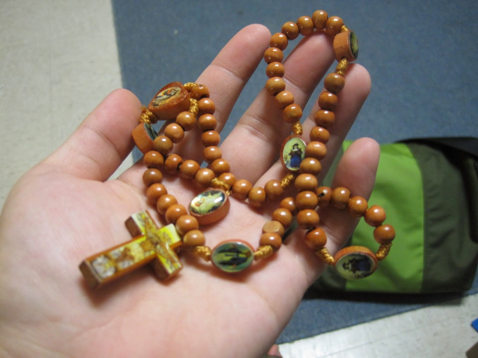 Rosary beads which are