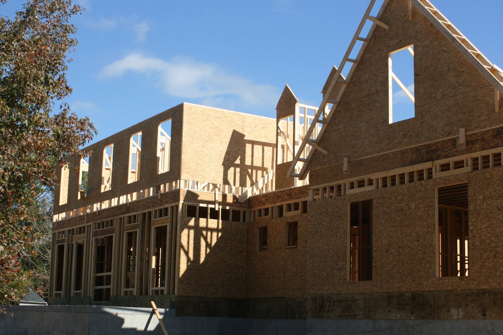 Our house....: Second floor framing mostly complete --- Window