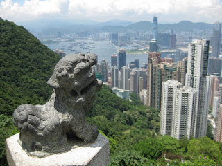 View from Hong Kong Peak, with lion