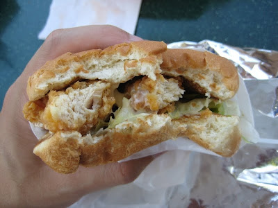 Sonic Chicken Strip Sandwich cross section