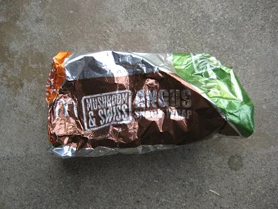 McDonald's Mushroom & Swiss Angus Snack Wrap in foil