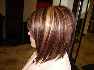 red hair lineage
 on blonde highlights with level 5 red violet lowlights