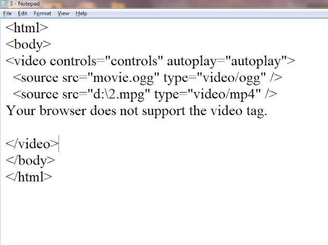 Technology Stuff : Video in HTML
