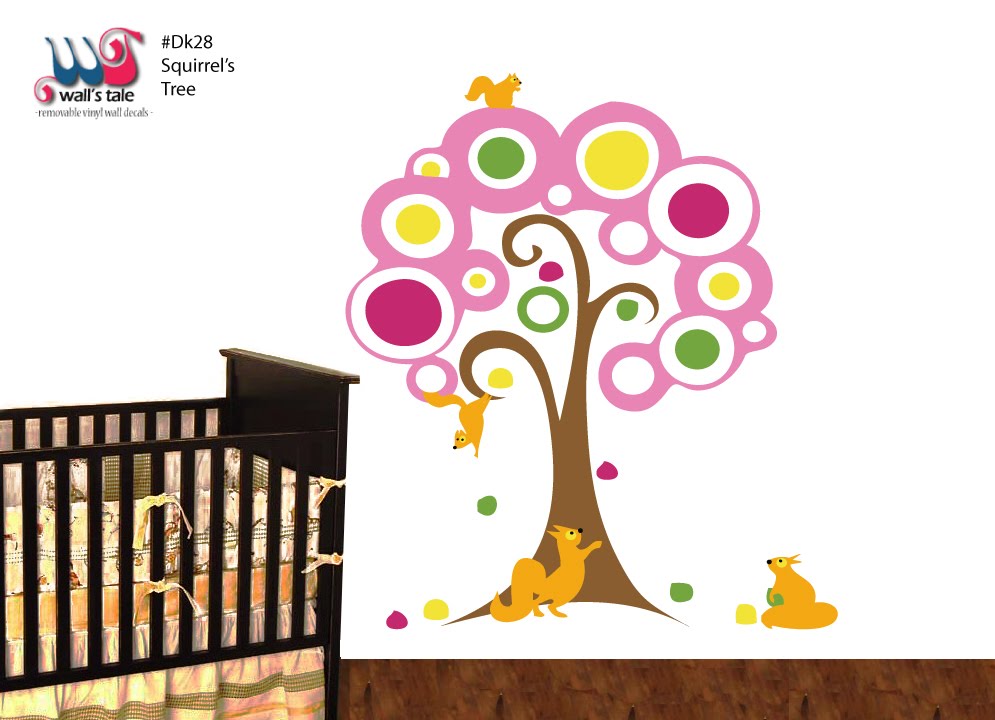 Baby Wall Stickers Tree with Squirrels Sticker Squirrel’s Tree baby
