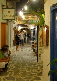 Old Town Chora Night Naxos Greece