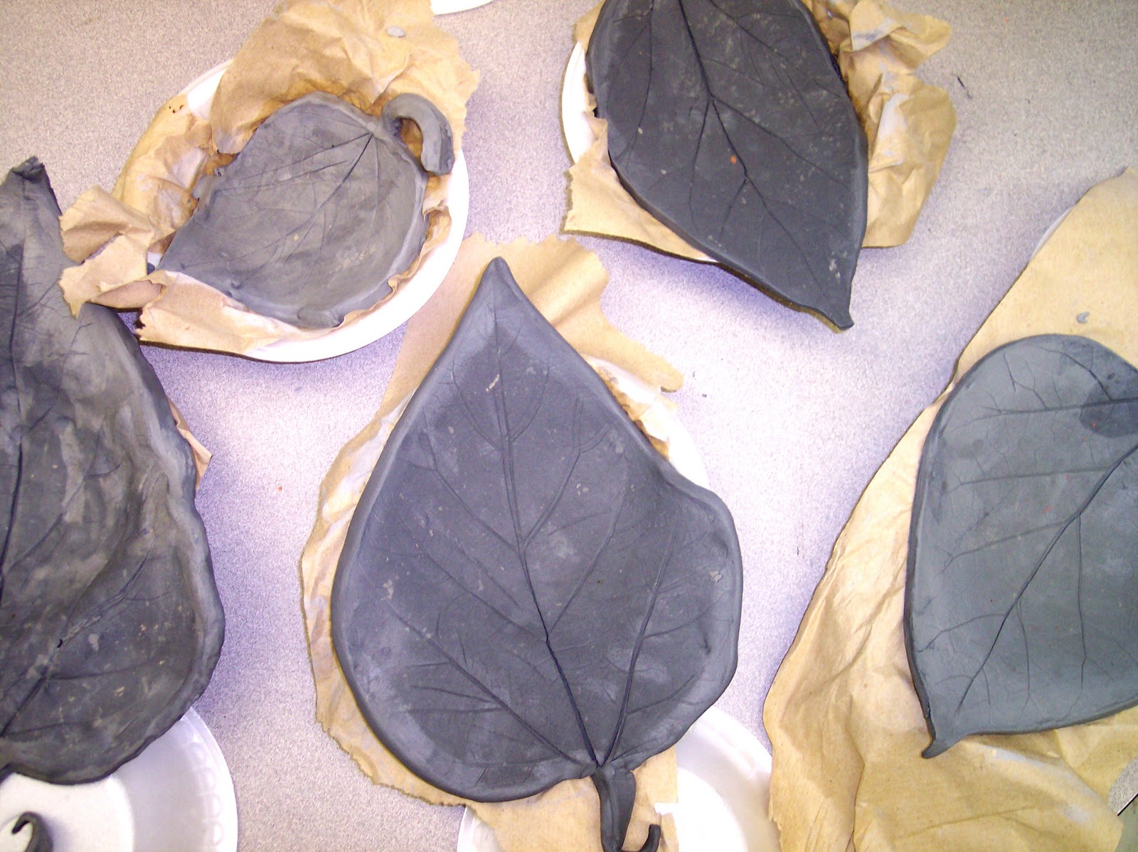 Clay leaf prints
