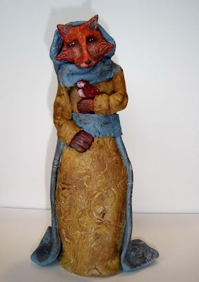 Fox Folk Art Sculpture