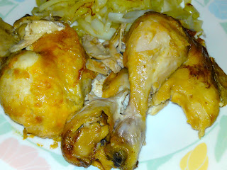 Roast chicken and sautéed cabbage