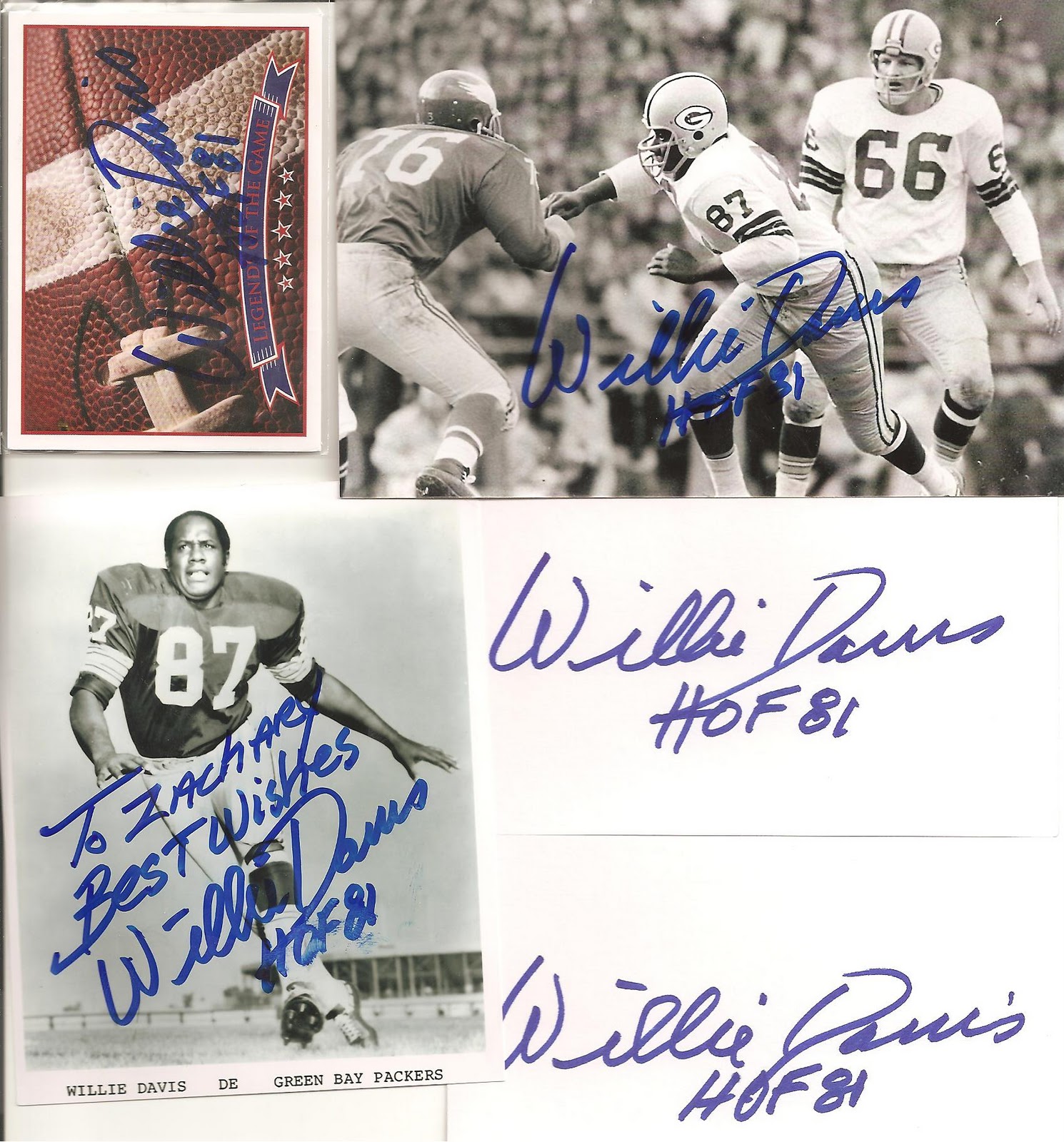 Zach's Sports Cards TTM Success 2/4/11 Willie Davis HOF 1981