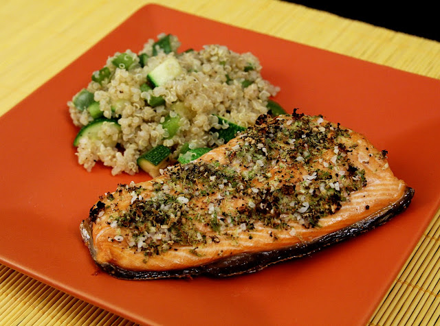 Erin's Food Files » Broiled Salmon with Peppercorn Lime Rub and Quinoa ...