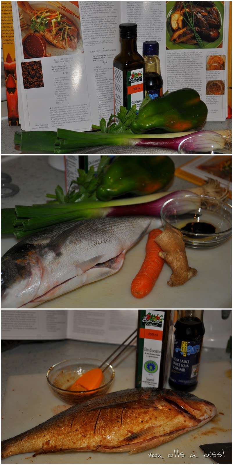 Gedämpfter Fisch mit Knusperdecke Gedämpfter Fisch mit Knusperdecke